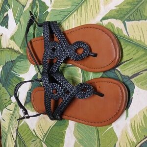 Kohl's So Breeze Black Sandals, Size 1 (Med) Girl's